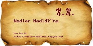 Nadler Madléna névjegykártya
